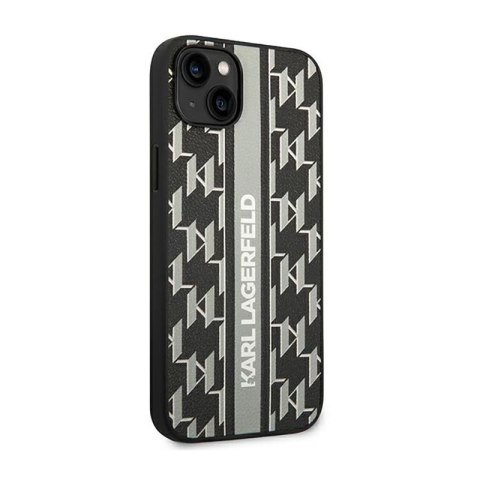 Karl Lagerfeld Monogram Stripe - Etui iPhone 14 Plus (szary) Karl Lagerfeld Monogram Stripe - Etui iPhone 14 Plus (szary)