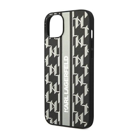 Karl Lagerfeld Monogram Stripe - Etui iPhone 14 Plus (szary) Karl Lagerfeld Monogram Stripe - Etui iPhone 14 Plus (szary)