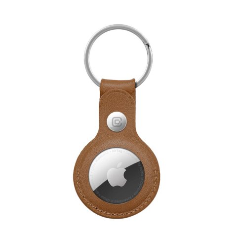 Crong Leather Case with Key Ring - Skórzane etui ochronne brelok do Apple AirTag (brązowy) Crong Leather Case with Key Ring - Skórzane etui ochronne brelok do Apple AirTag (brązowy)