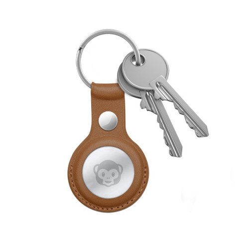 Crong Leather Case with Key Ring - Skórzane etui ochronne brelok do Apple AirTag (brązowy) Crong Leather Case with Key Ring - Skórzane etui ochronne brelok do Apple AirTag (brązowy)