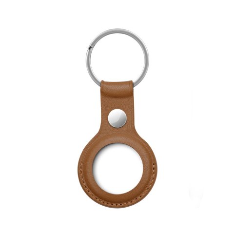 Crong Leather Case with Key Ring - Skórzane etui ochronne brelok do Apple AirTag (brązowy) Crong Leather Case with Key Ring - Skórzane etui ochronne brelok do Apple AirTag (brązowy)