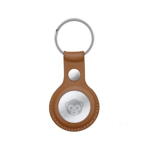 Crong Leather Case with Key Ring - Skórzane etui ochronne brelok do Apple AirTag (brązowy) Crong Leather Case with Key Ring - Skórzane etui ochronne brelok do Apple AirTag (brązowy)