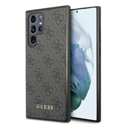 Guess 4G Metal Gold Logo - Etui Samsung Galaxy S22 Ultra (szary) Guess 4G Metal Gold Logo - Etui Samsung Galaxy S22 Ultra (szary)