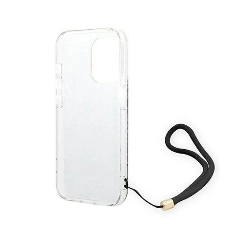 Guess 4G Print Cord - Etui ze smyczką iPhone 14 Pro Max (brązowy) Guess 4G Print Cord - Etui ze smyczką iPhone 14 Pro Max (brązowy)