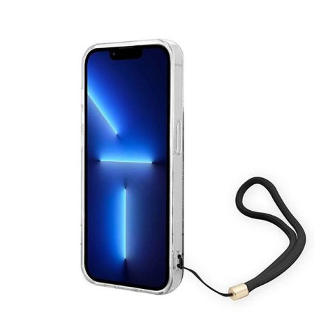 Guess 4G Print Cord - Etui ze smyczką iPhone 14 Pro Max (czarny) Guess 4G Print Cord - Etui ze smyczką iPhone 14 Pro Max (czarny)