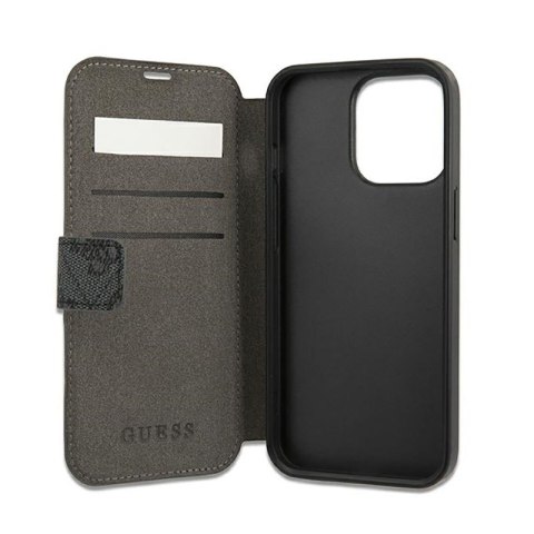 Guess Booktype 4G Big Metal Logo - Etui iPhone 13 Pro Max (szary) Guess Booktype 4G Big Metal Logo - Etui iPhone 13 Pro Max (szary)