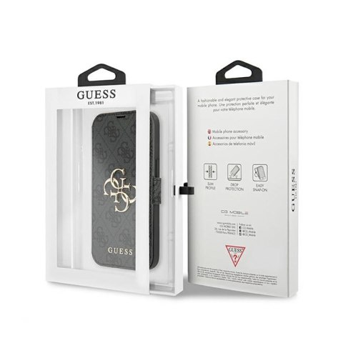 Guess Booktype 4G Big Metal Logo - Etui iPhone 13 Pro (szary) Guess Booktype 4G Big Metal Logo - Etui iPhone 13 Pro (szary)