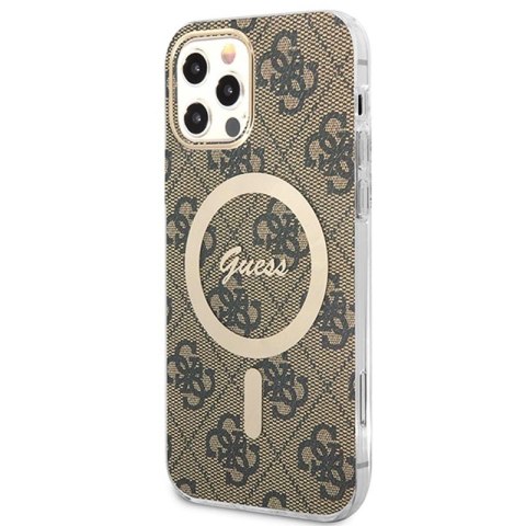 Guess Bundle Pack MagSafe 4G - Zestaw etui + ładowarka MagSafe iPhone 12 / iPhone 12 Pro (brązowy/złoty) Guess Bundle Pack MagSafe 4G - Zestaw etui + ładowarka MagSafe iPhone 12 / iPhone 12 Pro (brązowy/złoty)