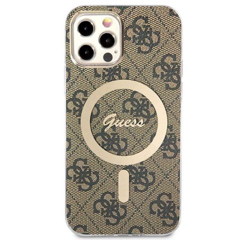 Guess Bundle Pack MagSafe 4G - Zestaw etui + ładowarka MagSafe iPhone 12 / iPhone 12 Pro (brązowy/złoty) Guess Bundle Pack MagSafe 4G - Zestaw etui + ładowarka MagSafe iPhone 12 / iPhone 12 Pro (brązowy/złoty)