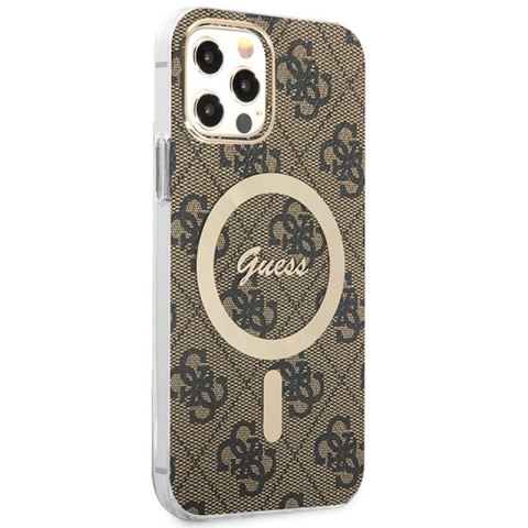 Guess Bundle Pack MagSafe 4G - Zestaw etui + ładowarka MagSafe iPhone 12 / iPhone 12 Pro (brązowy/złoty) Guess Bundle Pack MagSafe 4G - Zestaw etui + ładowarka MagSafe iPhone 12 / iPhone 12 Pro (brązowy/złoty)