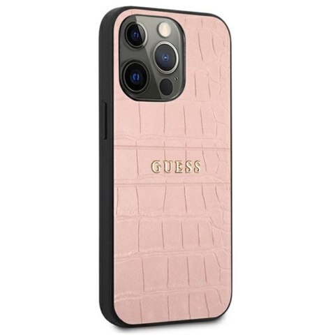 Guess Croco Stamp Lines - Etui iPhone 13 Pro (różowy) Guess Croco Stamp Lines - Etui iPhone 13 Pro (różowy)