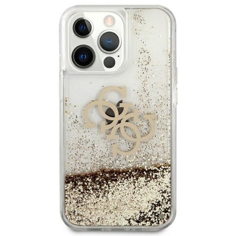 Guess Liquid Glitter 4G Big Logo - Etui iPhone 13 Pro Max (złoty) Guess Liquid Glitter 4G Big Logo - Etui iPhone 13 Pro Max (złoty)
