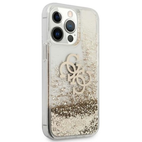 Guess Liquid Glitter 4G Big Logo - Etui iPhone 13 Pro Max (złoty) Guess Liquid Glitter 4G Big Logo - Etui iPhone 13 Pro Max (złoty)