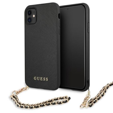 Guess Saffiano Chain - Etui iPhone 11 (czarny) Guess Saffiano Chain - Etui iPhone 11 (czarny)