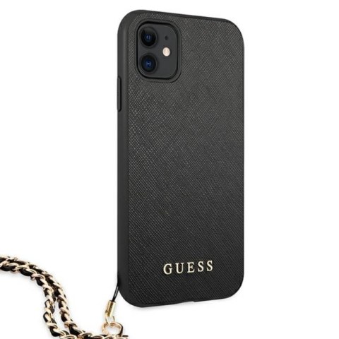 Guess Saffiano Chain - Etui iPhone 11 (czarny) Guess Saffiano Chain - Etui iPhone 11 (czarny)