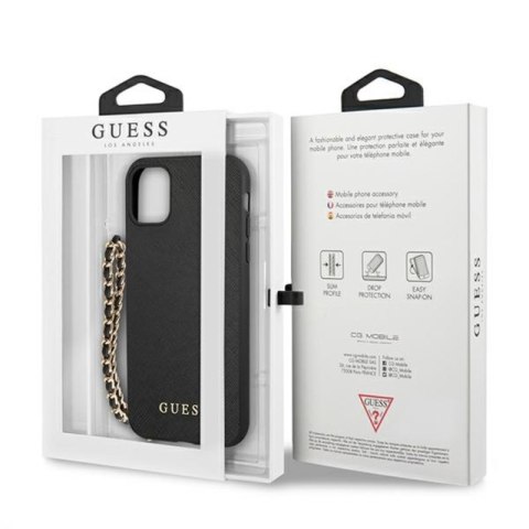 Guess Saffiano Chain - Etui iPhone 11 (czarny) Guess Saffiano Chain - Etui iPhone 11 (czarny)