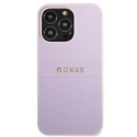 Guess Saffiano Hot Stamp & Metal Logo - Etui iPhone 13 Pro (liliowy)
