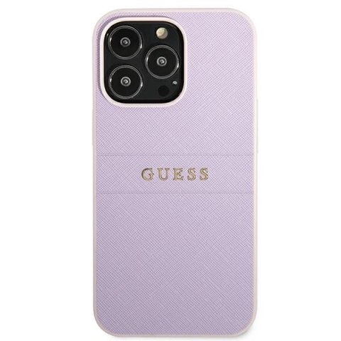 Guess Saffiano Hot Stamp & Metal Logo - Etui iPhone 13 Pro (liliowy) Guess Saffiano Hot Stamp & Metal Logo - Etui iPhone 13 Pro (liliowy)
