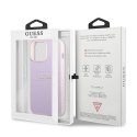 Guess Saffiano Hot Stamp & Metal Logo - Etui iPhone 13 Pro (liliowy)
