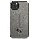 Guess Saffiano Triangle Logo Case - Etui iPhone 13 (srebrny)