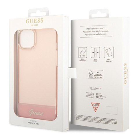 Guess Translucent - Etui iPhone 14 Plus (różowy) Guess Translucent - Etui iPhone 14 Plus (różowy)