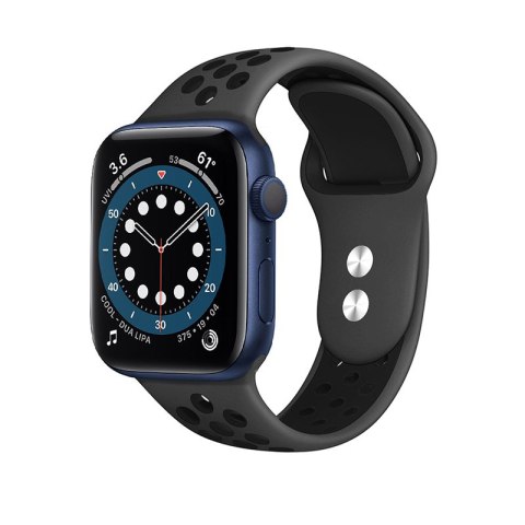 Crong Duo Sport - Pasek do Apple Watch 38/40/41/42 mm (szary/czarny) Crong Duo Sport - Pasek do Apple Watch 38/40/41/42 mm (szary/czarny)