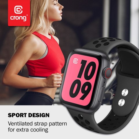 Crong Duo Sport - Pasek do Apple Watch 38/40/41/42 mm (szary/czarny) Crong Duo Sport - Pasek do Apple Watch 38/40/41/42 mm (szary/czarny)