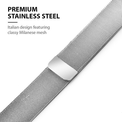 Crong Milano Steel - Pasek ze stali nierdzewnej do Apple Watch 38/40/41/42 mm (srebrny) Crong Milano Steel - Pasek ze stali nierdzewnej do Apple Watch 38/40/41/42 mm (srebrny)