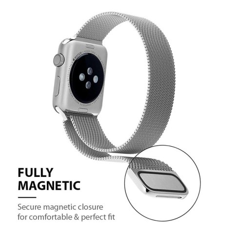 Crong Milano Steel - Pasek ze stali nierdzewnej do Apple Watch 38/40/41/42 mm (srebrny) Crong Milano Steel - Pasek ze stali nierdzewnej do Apple Watch 38/40/41/42 mm (srebrny)