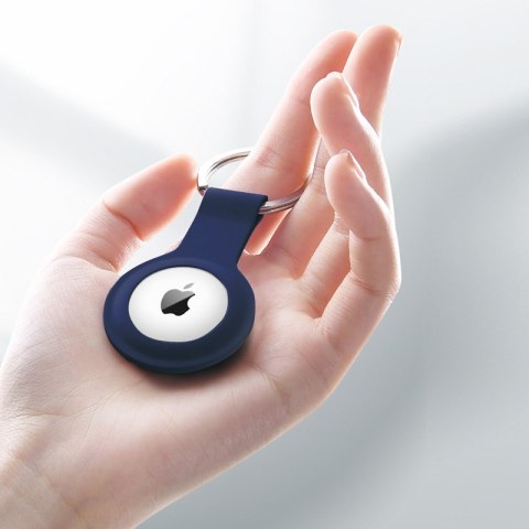 Crong Silicone Case with Key Ring - Etui ochronne brelok do Apple AirTag (granatowy) Crong Silicone Case with Key Ring - Etui ochronne brelok do Apple AirTag (granatowy)