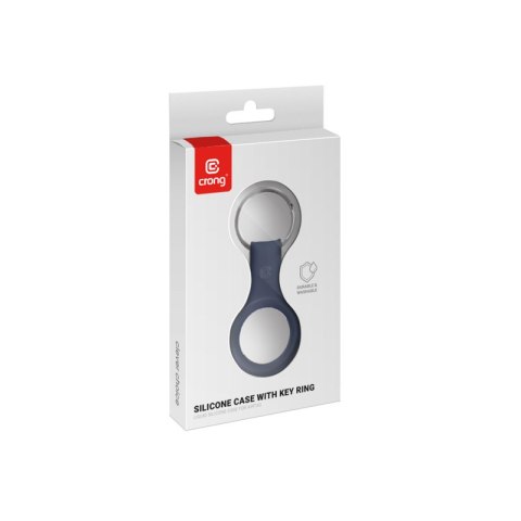 Crong Silicone Case with Key Ring - Etui ochronne brelok do Apple AirTag (granatowy) Crong Silicone Case with Key Ring - Etui ochronne brelok do Apple AirTag (granatowy)