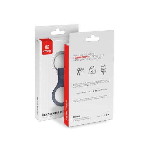 Crong Silicone Case with Key Ring - Etui ochronne brelok do Apple AirTag (granatowy) Crong Silicone Case with Key Ring - Etui ochronne brelok do Apple AirTag (granatowy)