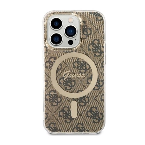 Guess 4G MagSafe - Etui iPhone 14 Pro (Brązowy) Guess 4G MagSafe - Etui iPhone 14 Pro (Brązowy)