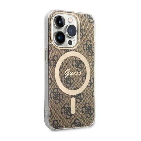 Guess 4G MagSafe - Etui iPhone 14 Pro (Brązowy) Guess 4G MagSafe - Etui iPhone 14 Pro (Brązowy)
