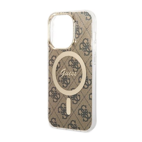 Guess 4G MagSafe - Etui iPhone 14 Pro (Brązowy) Guess 4G MagSafe - Etui iPhone 14 Pro (Brązowy)