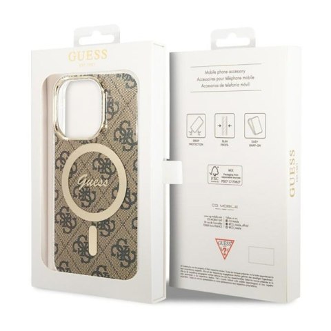 Guess 4G MagSafe - Etui iPhone 14 Pro (Brązowy) Guess 4G MagSafe - Etui iPhone 14 Pro (Brązowy)