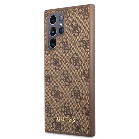 Guess 4G Metal Gold Logo - Etui Samsung Galaxy S22 Ultra (brązowy) Guess 4G Metal Gold Logo - Etui Samsung Galaxy S22 Ultra (brązowy)