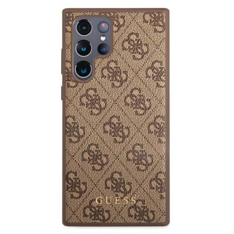Guess 4G Metal Gold Logo - Etui Samsung Galaxy S22 Ultra (brązowy) Guess 4G Metal Gold Logo - Etui Samsung Galaxy S22 Ultra (brązowy)