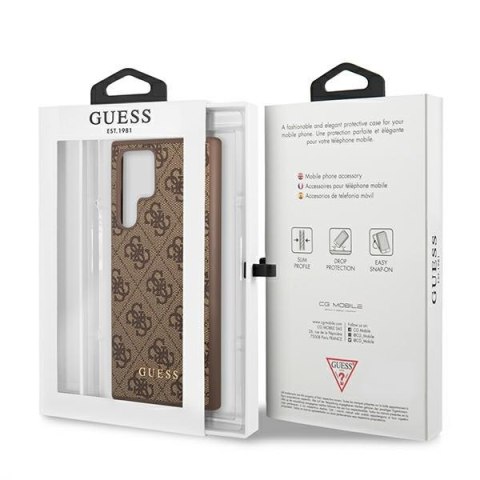 Guess 4G Metal Gold Logo - Etui Samsung Galaxy S22 Ultra (brązowy) Guess 4G Metal Gold Logo - Etui Samsung Galaxy S22 Ultra (brązowy)