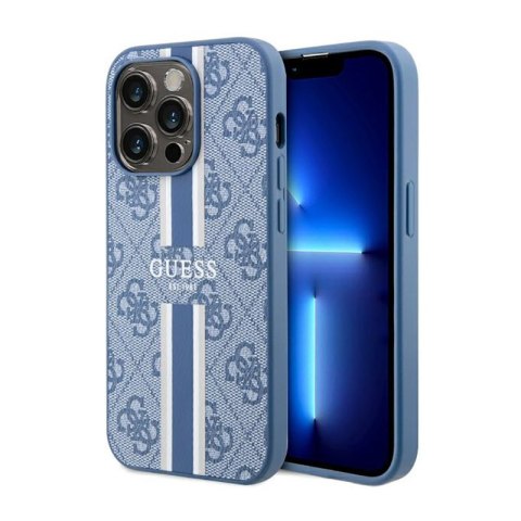 Guess 4G Printed Stripes MagSafe - Etui iPhone 14 Pro (Niebieski) Guess 4G Printed Stripes MagSafe - Etui iPhone 14 Pro (Niebieski)
