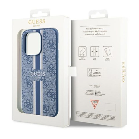 Guess 4G Printed Stripes MagSafe - Etui iPhone 14 Pro (Niebieski) Guess 4G Printed Stripes MagSafe - Etui iPhone 14 Pro (Niebieski)