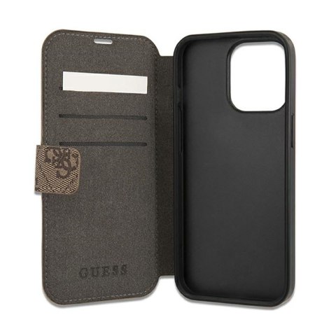 Guess Booktype 4G Big Metal Logo - Etui iPhone 13 Pro Max (brązowy) Guess Booktype 4G Big Metal Logo - Etui iPhone 13 Pro Max (brązowy)