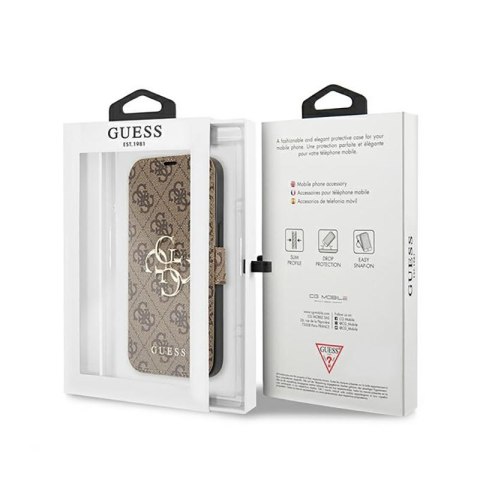 Guess Booktype 4G Big Metal Logo - Etui iPhone 13 Pro Max (brązowy) Guess Booktype 4G Big Metal Logo - Etui iPhone 13 Pro Max (brązowy)