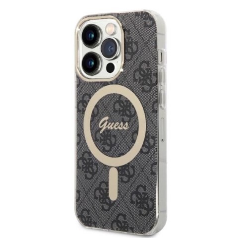 Guess Bundle Pack MagSafe 4G - Zestaw etui + ładowarka MagSafe iPhone 14 Pro Max (czarny/złoty) Guess Bundle Pack MagSafe 4G - Zestaw etui + ładowarka MagSafe iPhone 14 Pro Max (czarny/złoty)