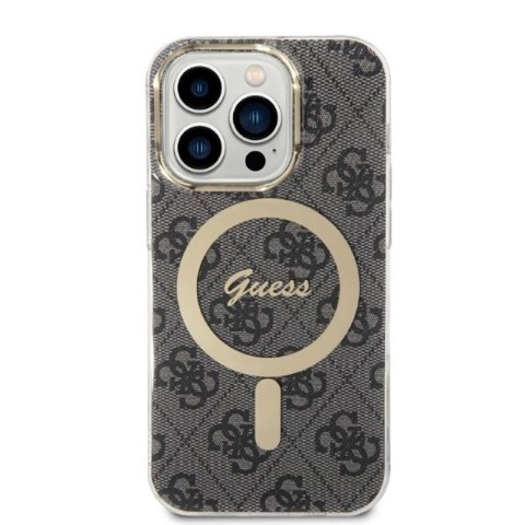 Guess Bundle Pack MagSafe 4G - Zestaw etui + ładowarka MagSafe iPhone 14 Pro Max (czarny/złoty) Guess Bundle Pack MagSafe 4G - Zestaw etui + ładowarka MagSafe iPhone 14 Pro Max (czarny/złoty)