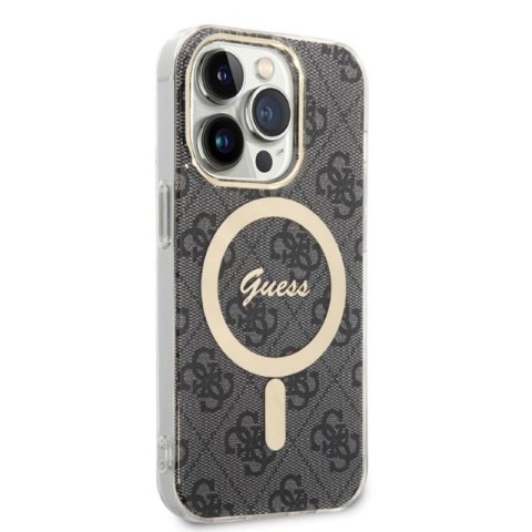 Guess Bundle Pack MagSafe 4G - Zestaw etui + ładowarka MagSafe iPhone 14 Pro Max (czarny/złoty) Guess Bundle Pack MagSafe 4G - Zestaw etui + ładowarka MagSafe iPhone 14 Pro Max (czarny/złoty)