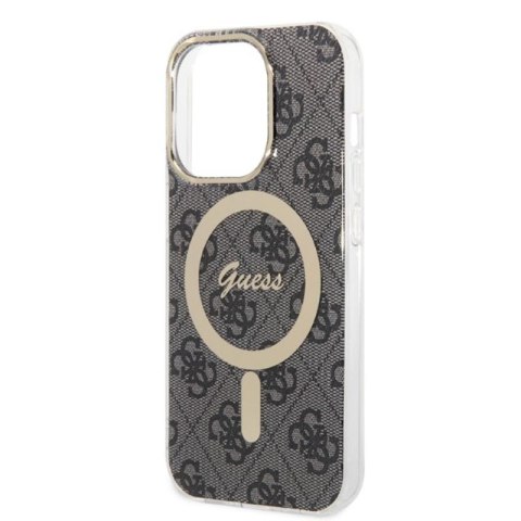 Guess Bundle Pack MagSafe 4G - Zestaw etui + ładowarka MagSafe iPhone 14 Pro Max (czarny/złoty) Guess Bundle Pack MagSafe 4G - Zestaw etui + ładowarka MagSafe iPhone 14 Pro Max (czarny/złoty)