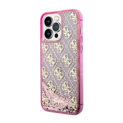 Guess Liquid Glitter Transculent 4G - Etui iPhone 14 Pro Max (Różowy) Guess Liquid Glitter Transculent 4G - Etui iPhone 14 Pro Max (Różowy)