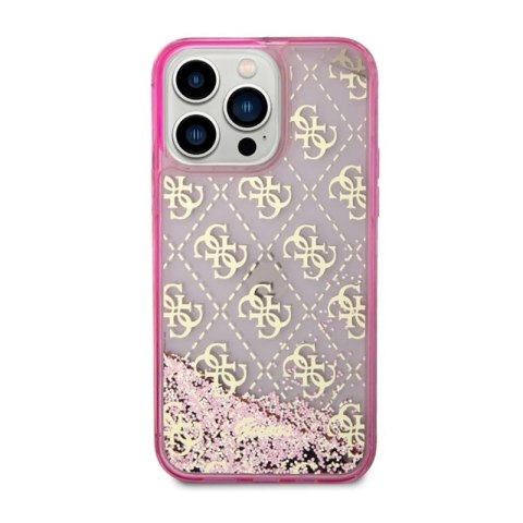 Guess Liquid Glitter Transculent 4G - Etui iPhone 14 Pro Max (Różowy) Guess Liquid Glitter Transculent 4G - Etui iPhone 14 Pro Max (Różowy)