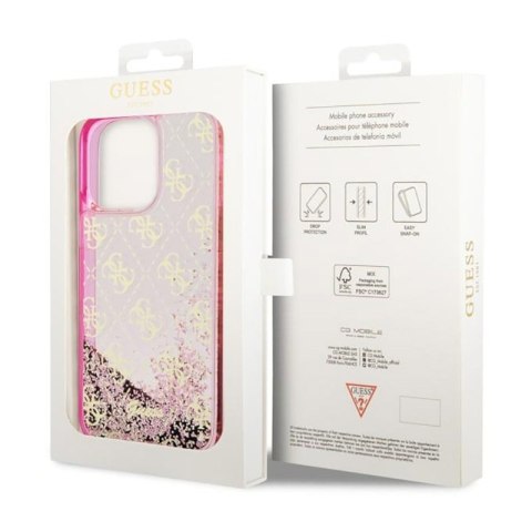 Guess Liquid Glitter Transculent 4G - Etui iPhone 14 Pro Max (Różowy) Guess Liquid Glitter Transculent 4G - Etui iPhone 14 Pro Max (Różowy)
